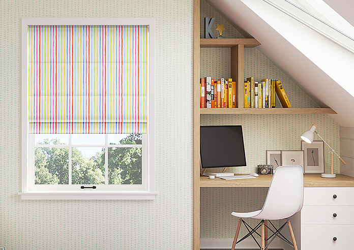 Vintage Stripe, Rainbow - Roman Blind - Image 3
